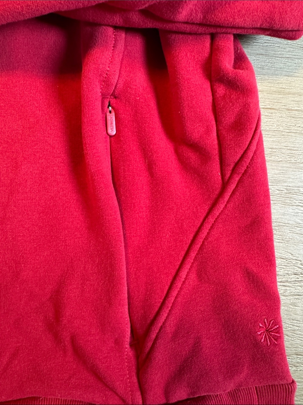 Athleta Red Hooded Pullover Sweatshirt - Picture 2 of 7